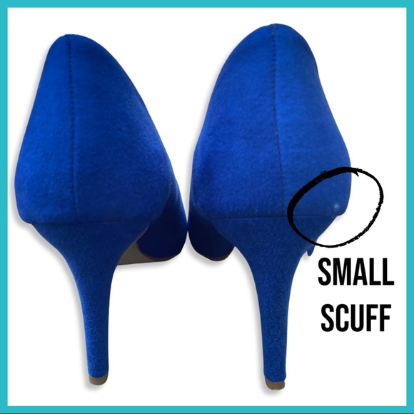 Old Navy Cobalt Blue Faux Suede Heels - Picture 2 of 3